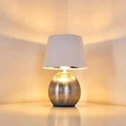 Hofstein Stampa Tischleuchte Silber, 1-flammig -Günstiges Tischlampen Geschäft stampa tischleuchte h3282427 do1 2