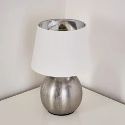 Hofstein Stampa Tischleuchte Silber, 1-flammig -Günstiges Tischlampen Geschäft stampa tischleuchte h3282427 do1 5