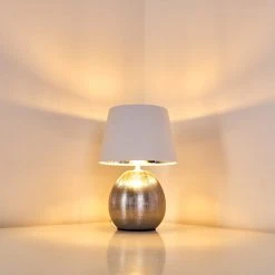 Hofstein Stampa Tischleuchte Silber, 1-flammig -Günstiges Tischlampen Geschäft stampa tischleuchte h3282427 do1 7