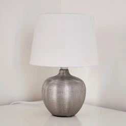 Hofstein Stampa Tischleuchte Silber, 1-flammig -Günstiges Tischlampen Geschäft stampa tischleuchte h3284681 do1 12