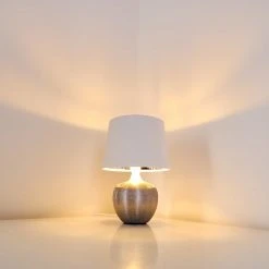 Hofstein Stampa Tischleuchte Silber, 1-flammig -Günstiges Tischlampen Geschäft stampa tischleuchte h3284681 do1 14