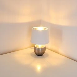 Hofstein Stampa Tischleuchte Silber, 1-flammig -Günstiges Tischlampen Geschäft stampa tischleuchte h3284681 do1 3