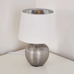 Hofstein Stampa Tischleuchte Silber, 1-flammig -Günstiges Tischlampen Geschäft stampa tischleuchte h3284681 do1 5