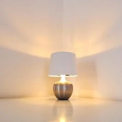 Hofstein Stampa Tischleuchte Silber, 1-flammig -Günstiges Tischlampen Geschäft stampa tischleuchte h3284681 do1 9