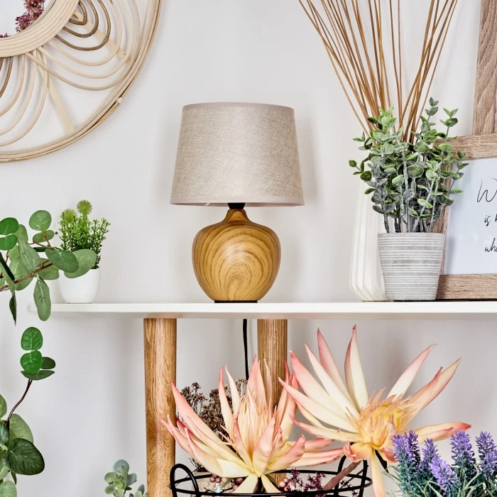 Hofstein Stampa Tischleuchte Braun, Holzoptik, 1-flammig 13 Hofstein Stampa Tischleuchte Braun, Holzoptik, 1-flammig – Bild 11