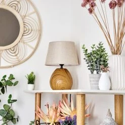 Hofstein Stampa Tischleuchte Braun, Holzoptik, 1-flammig 21 Hofstein Stampa Tischleuchte Braun, Holzoptik, 1-flammig -Günstiges Tischlampen Geschäft stampa tischleuchte h3595909 9