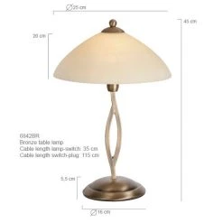 Steinhauer CAPRI Tischleuchte Bronze, 1-flammig 9 Steinhauer CAPRI Tischleuchte Bronze, 1-flammig -Günstiges Tischlampen Geschäft steinhauer capri tischleuchte 6842br 3