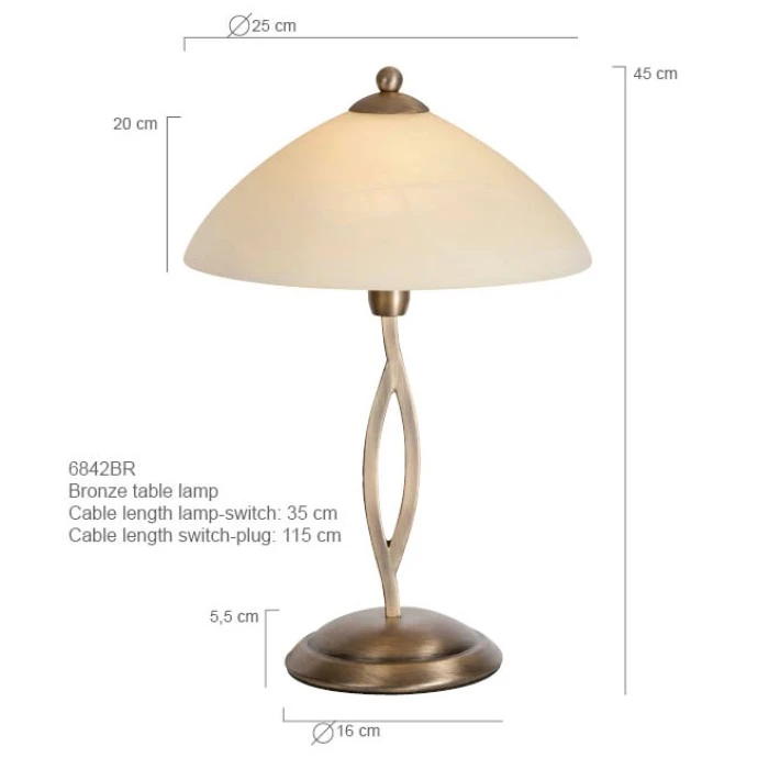 Steinhauer CAPRI Tischleuchte Bronze, 1-flammig 6 Steinhauer CAPRI Tischleuchte Bronze, 1-flammig – Bild 4