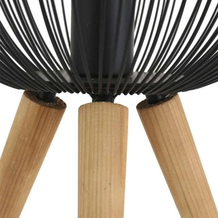 Steinhauer Spoetnik Tischleuchte Schwarz, Holz dunkel, 1-flammig 9 Steinhauer Spoetnik Tischleuchte Schwarz, Holz dunkel, 1-flammig – Bild 7