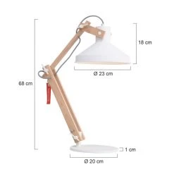 Steinhauer Woody Tischleuchte Wei&szlig;, Holz hell, 1-flammig -Günstiges Tischlampen Geschäft steinhauer woody tischleuchte 7866be 7