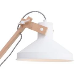 Steinhauer Woody Tischleuchte Wei&szlig;, Holz hell, 1-flammig -Günstiges Tischlampen Geschäft steinhauer woody tischleuchte 7866be 8