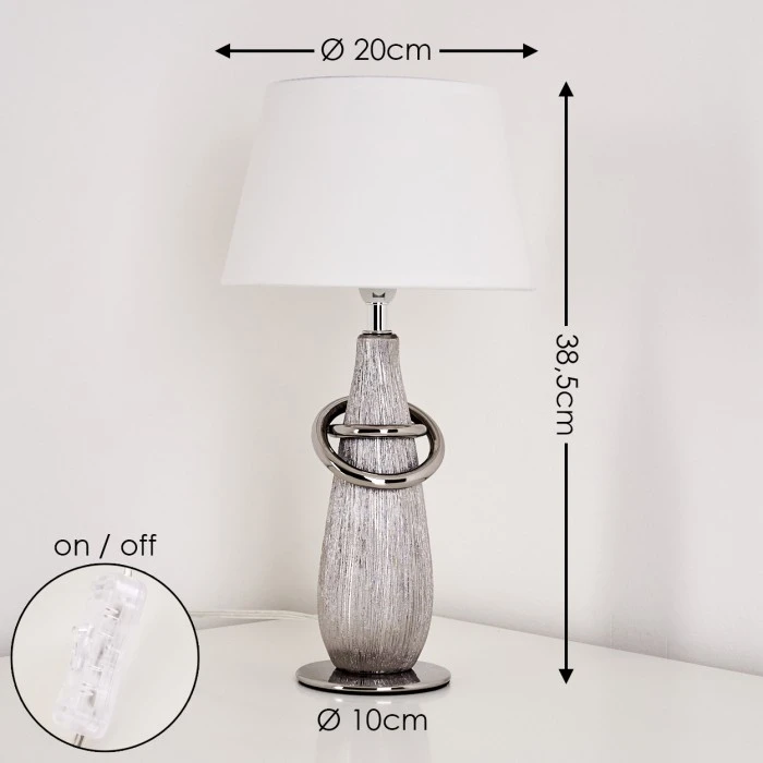 Hofstein Stilli Tischleuchte Silber, 1-flammig 4 Hofstein Stilli Tischleuchte Silber, 1-flammig – Bild 2