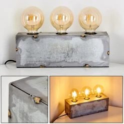 Hofstein Süderhaff Tischleuchte Grau, 3-flammig