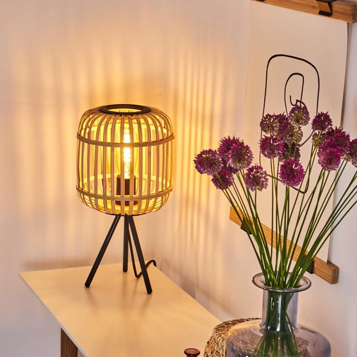 Hofstein Sukhothai Tischleuchte Schwarz, 1-flammig 6 Hofstein Sukhothai Tischleuchte Schwarz, 1-flammig – Bild 4