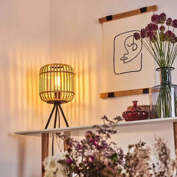 Hofstein Sukhothai Tischleuchte Schwarz, 1-flammig 9 Hofstein Sukhothai Tischleuchte Schwarz, 1-flammig – Bild 7