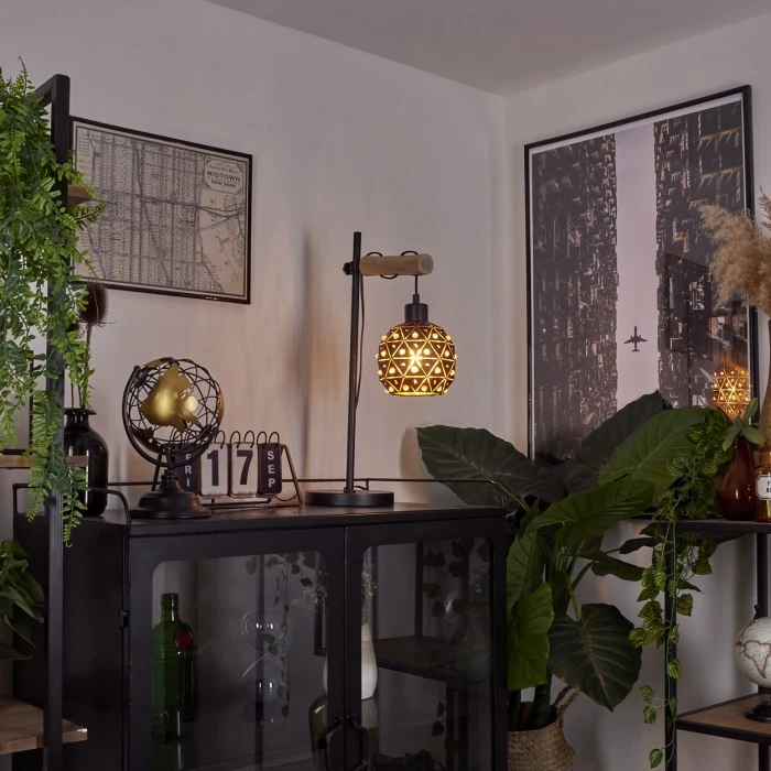 Hofstein Sunasau Tischleuchte Schwarz, Naturfarben, 1-flammig 9 Hofstein Sunasau Tischleuchte Schwarz, Naturfarben, 1-flammig – Bild 7