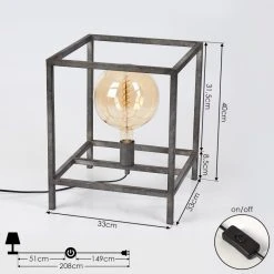 Hofstein Takoi Tischleuchte Altsilber, 1-flammig -Günstiges Tischlampen Geschäft takoi tischleuchte h3405482 3