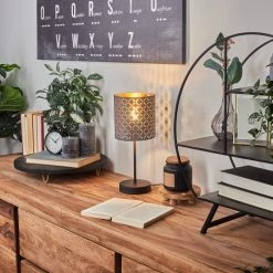 Hofstein Tallaboa Tischleuchte Schwarz, 1-flammig