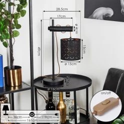 Hofstein Tallaboa Tischleuchte Schwarz, Braun, 1-flammig -Günstiges Tischlampen Geschäft tallaboa tischleuchte h3610961 3