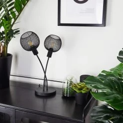 Hofstein Tambo Tischleuchte Schwarz, 2-flammig -Günstiges Tischlampen Geschäft tambo tischleuchte h3397879 9