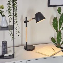 Hofstein Tanabita Tischleuchte Schwarz, Naturfarben, 1-flammig