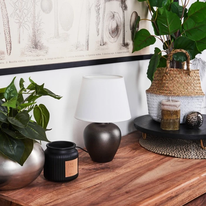 Hofstein Tapona Tischleuchte Nickel-Matt, Dunkelbraun, 1-flammig 13 Hofstein Tapona Tischleuchte Nickel-Matt, Dunkelbraun, 1-flammig – Bild 11