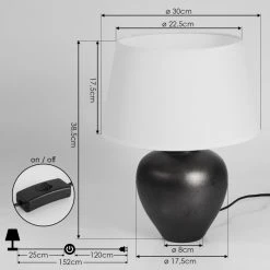 Hofstein Tapona Tischleuchte Nickel-Matt, Dunkelbraun, 1-flammig -Günstiges Tischlampen Geschäft tapona tischleuchte h3453469 3
