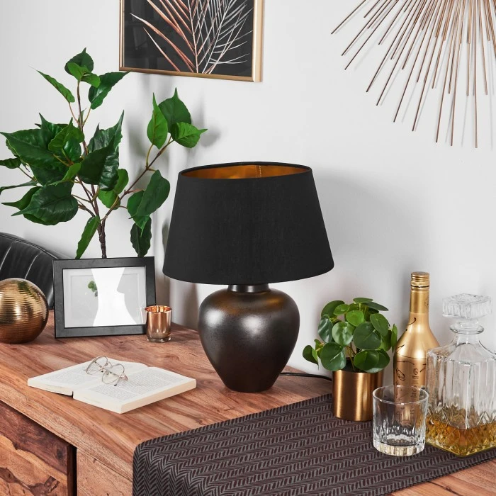 Hofstein Tapona Tischleuchte Anthrazit, 1-flammig 4 Hofstein Tapona Tischleuchte Anthrazit, 1-flammig – Bild 2