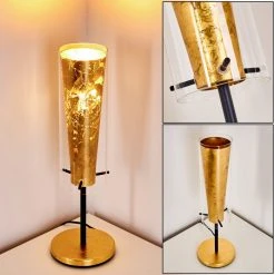 Hofstein Tegna Tischleuchte Schwarz-Gold, 1-flammig