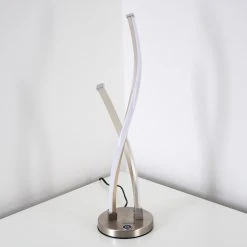 Hofstein Tervo Tischleuchte LED Nickel-Matt, 2-flammig -Günstiges Tischlampen Geschäft tervo tischleuchte h3111116 do1 12