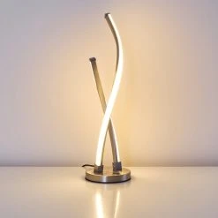 Hofstein Tervo Tischleuchte LED Nickel-Matt, 2-flammig -Günstiges Tischlampen Geschäft tervo tischleuchte h3111116 do1 15