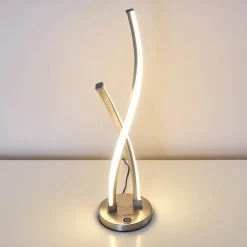 Hofstein Tervo Tischleuchte LED Nickel-Matt, 2-flammig -Günstiges Tischlampen Geschäft tervo tischleuchte h3111116 do1 2