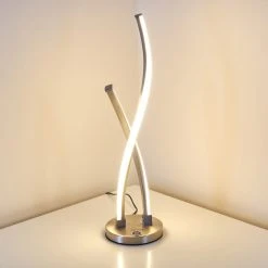 Hofstein Tervo Tischleuchte LED Nickel-Matt, 2-flammig -Günstiges Tischlampen Geschäft tervo tischleuchte h3111116 do1 5