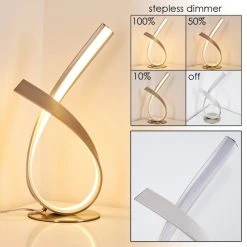 Hofstein Tischleuchte Medle LED Nickel-Matt, 1-flammig