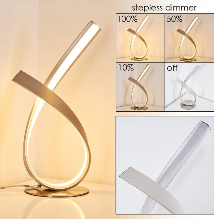 Hofstein Tischleuchte Medle LED Nickel-Matt, 1-flammig 3 Hofstein Tischleuchte Medle LED Nickel-Matt, 1-flammig