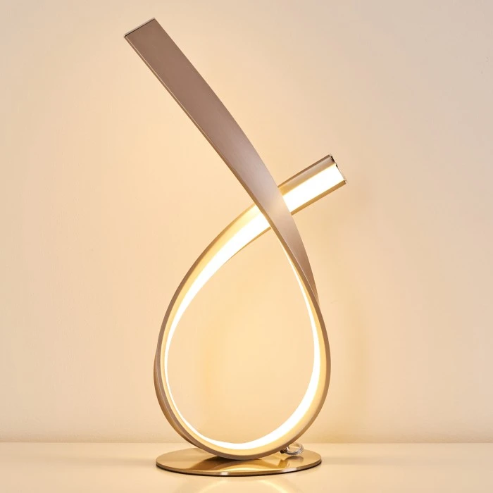 Hofstein Tischleuchte Medle LED Nickel-Matt, 1-flammig 7 Hofstein Tischleuchte Medle LED Nickel-Matt, 1-flammig – Bild 5