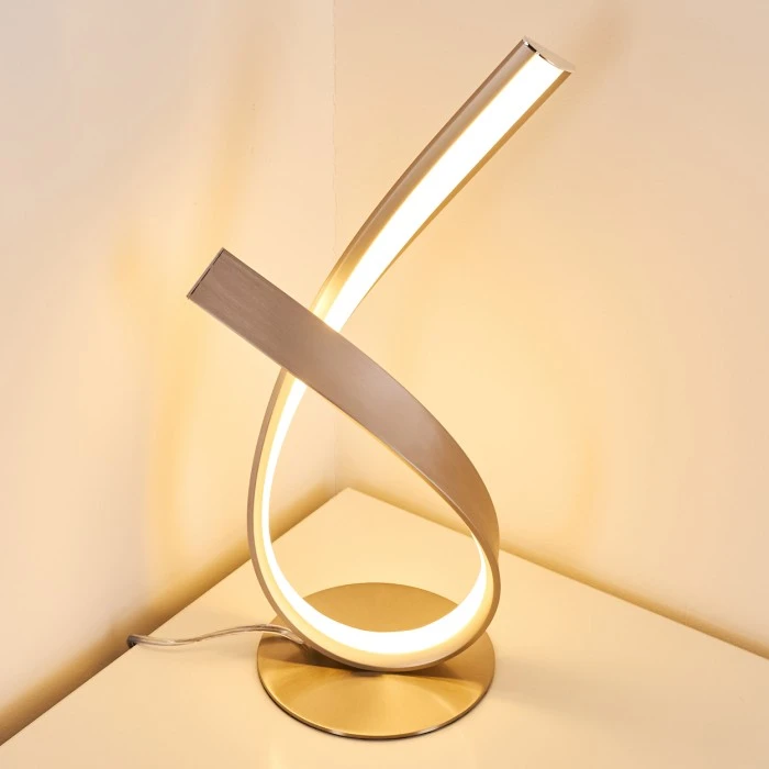 Hofstein Tischleuchte Medle LED Nickel-Matt, 1-flammig 8 Hofstein Tischleuchte Medle LED Nickel-Matt, 1-flammig – Bild 6