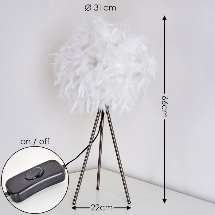 Hofstein Tischleuchte Skaulo Nickel-Matt, 1-flammig 4 Hofstein Tischleuchte Skaulo Nickel-Matt, 1-flammig – Bild 2