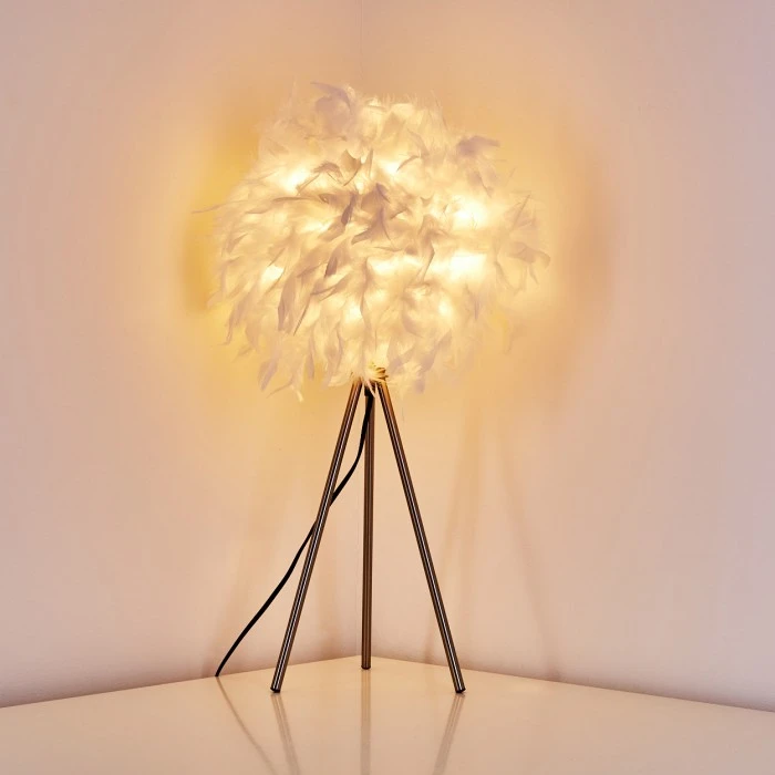 Hofstein Tischleuchte Skaulo Nickel-Matt, 1-flammig 5 Hofstein Tischleuchte Skaulo Nickel-Matt, 1-flammig – Bild 3