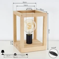Hofstein Torreglia Tischleuchte Schwarz, Braun, 1-flammig -Günstiges Tischlampen Geschäft torreglia tischleuchte h3430927 3