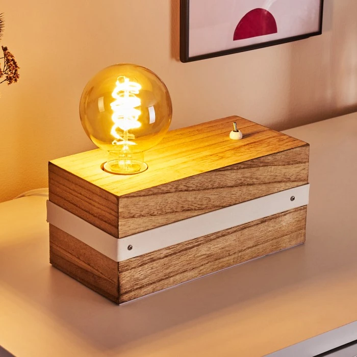 Hofstein Torrevieja Tischleuchte Weiß, Holz hell, 1-flammig 13 Hofstein Torrevieja Tischleuchte Weiß, Holz hell, 1-flammig – Bild 11