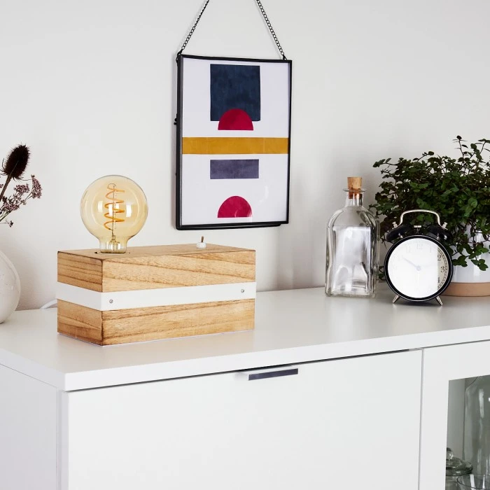 Hofstein Torrevieja Tischleuchte Weiß, Holz hell, 1-flammig 14 Hofstein Torrevieja Tischleuchte Weiß, Holz hell, 1-flammig – Bild 12