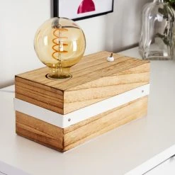 Hofstein Torrevieja Tischleuchte Weiß, Holz hell, 1-flammig 22 Hofstein Torrevieja Tischleuchte Weiß, Holz hell, 1-flammig -Günstiges Tischlampen Geschäft torrevieja tischleuchte h3368732 6