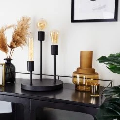 Hofstein Travesias Tischleuchte Schwarz, 3-flammig -Günstiges Tischlampen Geschäft travesias tischleuchte h3396872 8