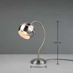 Trio Leuchten Fletcher Tischleuchte Nickel-Matt, 1-flammig -Günstiges Tischlampen Geschäft trio leuchten fletcher tischleuchte 593300107 4