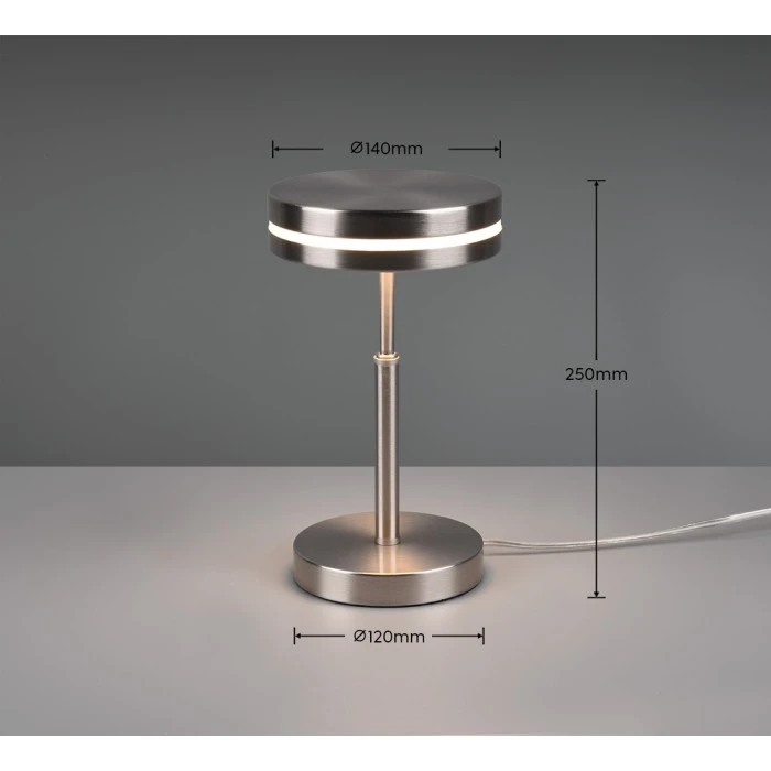 Trio Leuchten Franklin Tischleuchte LED Nickel-Matt, 1-flammig 6 Trio Leuchten Franklin Tischleuchte LED Nickel-Matt, 1-flammig – Bild 4