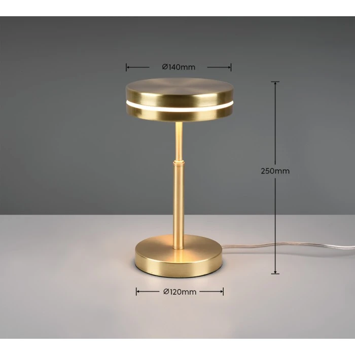 Trio Leuchten Franklin Tischleuchte LED Messing, 1-flammig 6 Trio Leuchten Franklin Tischleuchte LED Messing, 1-flammig – Bild 4