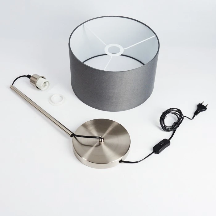 Hofstein Tveid Tischleuchte Nickel-Matt, 1-flammig 7 Hofstein Tveid Tischleuchte Nickel-Matt, 1-flammig – Bild 5