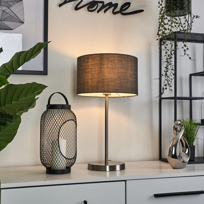 Hofstein Tveid Tischleuchte Nickel-Matt, 1-flammig 9 Hofstein Tveid Tischleuchte Nickel-Matt, 1-flammig – Bild 7