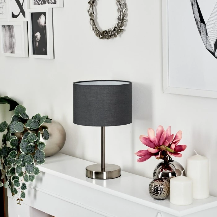 Hofstein Tveid Tischleuchte Nickel-Matt, 1-flammig 4 Hofstein Tveid Tischleuchte Nickel-Matt, 1-flammig – Bild 2